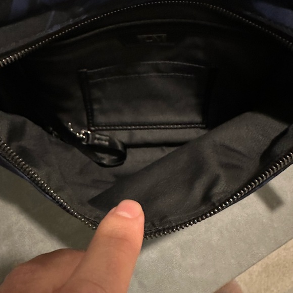 Tumi Black and Blue Belt Bag with Tropical Pattern - Picture 12 of 16